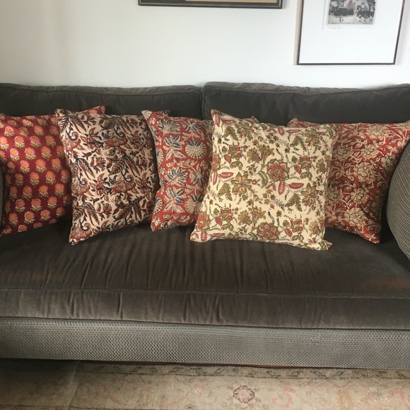 NWOT Indian Block Print Pillow or Cushion Cover - Picture 2 of 4